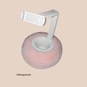 Pink and White Fuzzy Phone Holder